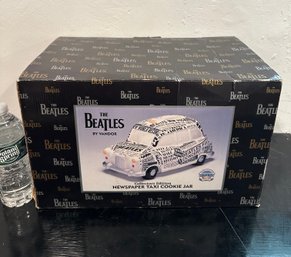 New THE BEATLES 1999 NEWSPAPER TAXI COOKIE JAR Ltd Ed