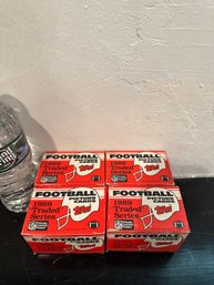 Four 1989 Topps Football Traded Complete Set 1-132T Sanders Aikman Deion RCs & More