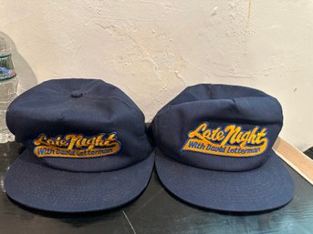 Two Vintage Late Night With David Letterman Hats