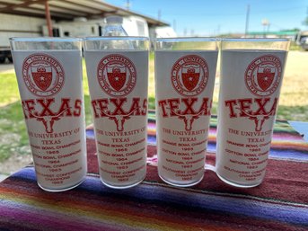 Lot Of 4 University Of Texas UT Longhorns Football National Champions Glasses