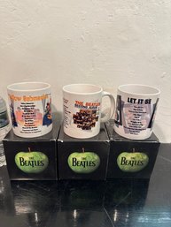 Lot Of 3 Assorted Beatles Mugs Let It Be, Etc