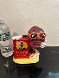 Vintage California Raisins Rubber Coin Piggy Bank 1987 Sun Maid Applause