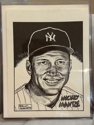 Mickey Mantle Lithograph Kenneth Vandervoort 6 Out Of 50