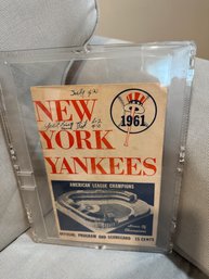 1961 Boston Red Sox @ New York Yankees Program