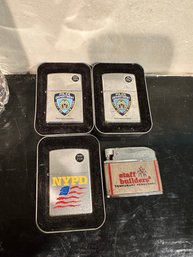 3 NYPD Zippo Lighter Lot Plus