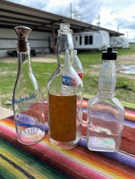 3 Antique Glass Bottles