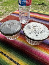 2 Antique Glass Kerr Jam Jars