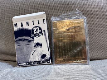 1996 Bleachers MLB Card CORP. Commemorative Edition 23KT Gold Mickey Mantle