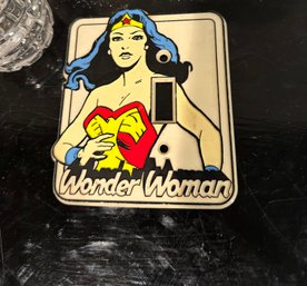 Vintage Wonder Woman Switchplate, Light Switch Cover, 1970's Super Hero