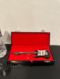 Miniature Black Electric Guitar & Case