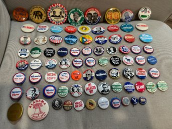 Huge Lot Of Vintage Political Pins