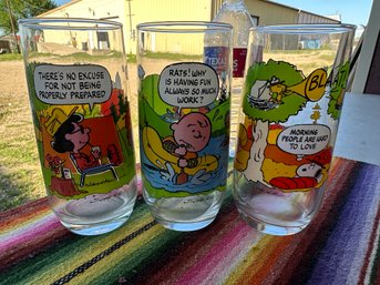 3 Camp Snoopy Collection Glasses/Camp Snoopy Glass/Vintage Camp Snoopy60s McDonald's