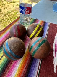 4 Antique Croquet Balls