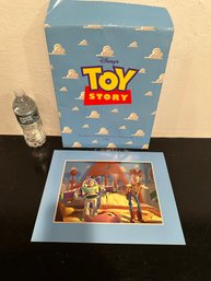 Walt Disney Pixar 1996 TOY STORY Lithograph BUZZ LIGHTYEAR WOODY Picture