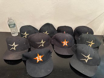 Assorted Lot Of Houston Astros Hats Signed By Players