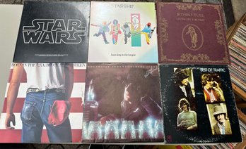 Lot Of Six Vinyl Records: Star Wars, Starship, Springstein Etc