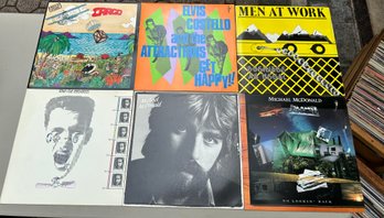 Lot Of Six Vinyl Records: Men At Work, Michael McDonald Etc