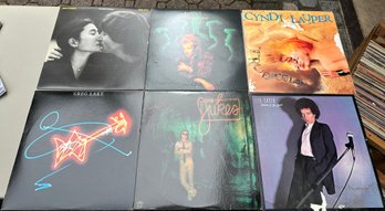 Lot Of Six Vinyl Records: John Lennon, Lauper, Greg Lake Etc