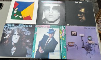 Lot Of Six Vinyl Records: Elton John, Todd Rungren