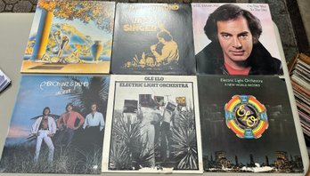 Lot Of Six Vinyl Records: Neil Diamond, ELO, The Moody Blues Etc