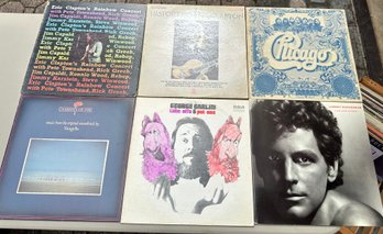 Lot Of Six Vinyl Records: Eric Clapton, Chicago, Etc