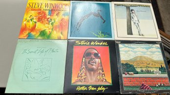 Lot Of Six Vinyl Records: Steve Winwood, Stevie Wonder Etc