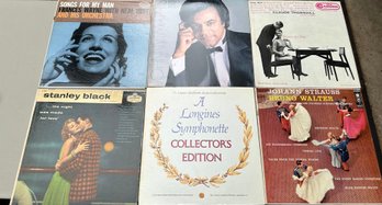 Lot Of Six Vinyl Records: Johnny Mathis, Stanley Black Etc