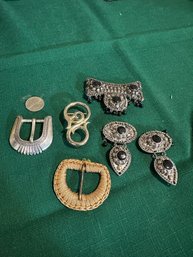 Lot Of Assorted Vintage Jewelry & Belt Buckles