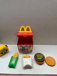 Vintage 1989, Fisher Price, McDonalds Happy Meal Box With Play Food, Made In USA