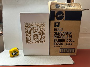 MATTEL Gold Sensation Porcelain Barbie (1993) 10246, BRAND NEW In Original Box