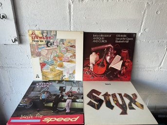 Lot Of 4 Assorted Vinyl Records-Stray Cats, Styx Etc