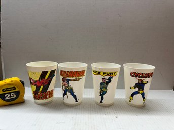 4 Vintage 7/11 Super Heroes Plastic Cups