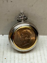 USA Bicentennial Silver Dollar Pocket Watch