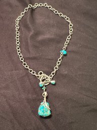 Sterling Silver & Turquoise Necklace 24.9g
