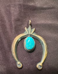 Sterling Silver & Turquoise Pendant 12.4g