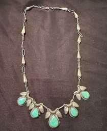Sterling Silver & Turquoise Necklace 16.1g