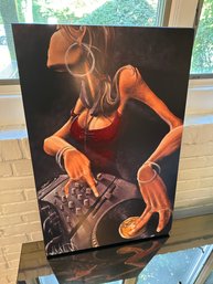 Vtg Hip Hop DJ Painting On Canvas