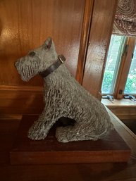 Stone Signed Carved Schnauzer