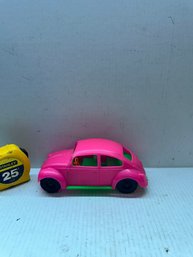 Pink Plastic VW Beetle Toy Car