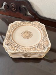 Stack Of Crown Ducal Florentine Made In England Plates (8)