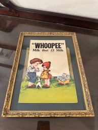 Vintage Framed Whoopie Milk Ad