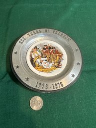 Vintage Pewter 200 Years Of Freedom Bunker Hill Duracast 6' Decorative Plate