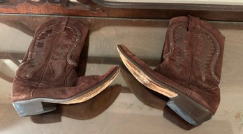 Brown Leather Spanish Cowboy Boots Sz: 8.5