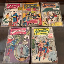 Lot Of Five Adventire 10 Cent Comic Books