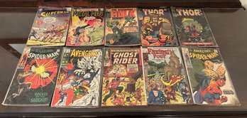 Lot Of Ten 12 Cent Comic Books As Is