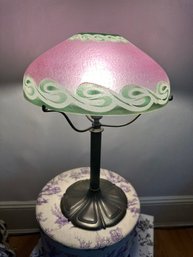 Vintage Working Glass Table Lamp