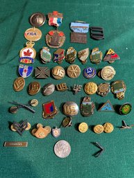 Assorted Lot Of Vintage Military Pins