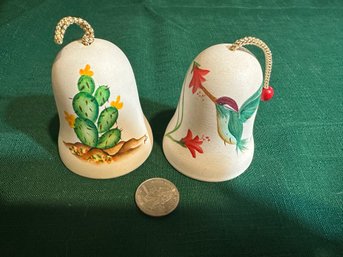 2 Hand Painted Sandstone Bells