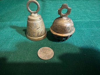 2 Vintage Brass Bells