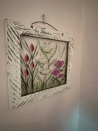 Framed Floral Glass Wall Art